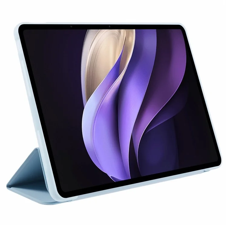 Für vivo Pad3 Pro PU Leder Hülle Soft Silikon Tablet Cover Tri-Fold Stand Schutzhülle - Baby Blau