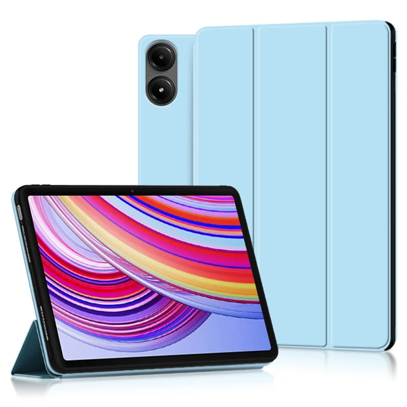 Per Xiaomi Redmi Pad Pro / Redmi Pad Pro 5G / Poco Pad Case PU Leather Trifold Stand Auto Wake / Sleep Tablet Cover - Blu