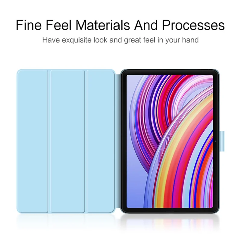 Per Xiaomi Redmi Pad Pro / Redmi Pad Pro 5G / Poco Pad Case PU Leather Trifold Stand Auto Wake / Sleep Tablet Cover - Blu