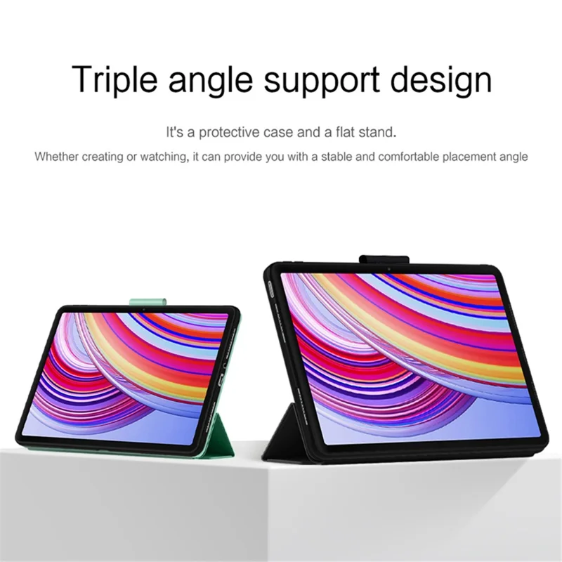 Per Xiaomi Redmi Pad Pro / Redmi Pad Pro 5G / Poco Pad Case PU Leather Trifold Stand Auto Wake / Sleep Tablet Cover - Blu