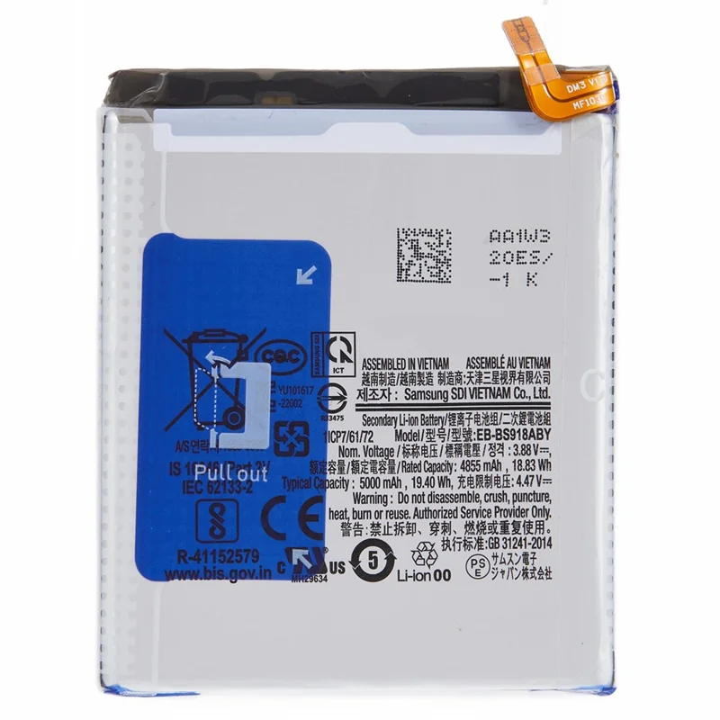 For Samsung Galaxy S23 Ultra 3.88V 4855mAh Li-ion Polymer Battery Assembly Part (Encode: EB-BS918ABY)