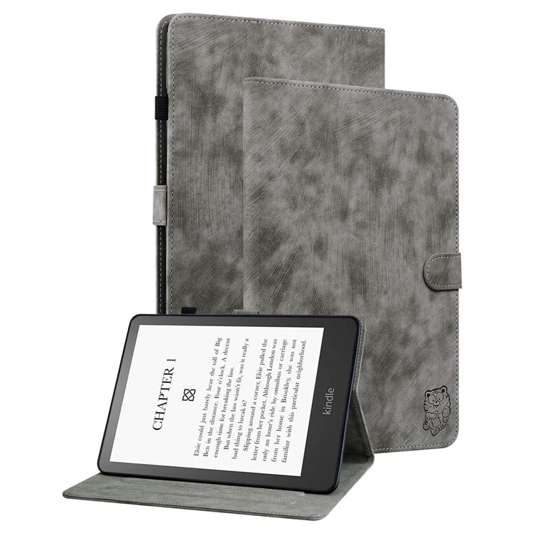 Für Amazon Kindle Paperwhite (2024) Case Kartensteckplätze PU-Leder Ständer E-Reader-Abdeckung - Grau