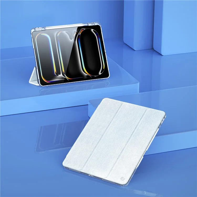 DUX DUCIS Unid Series For iPad Pro 13 (2024) Clear Tablet Case TPU+PC+PU Auto Wake / Sleep Cover with Pen Slot - Baby Blue