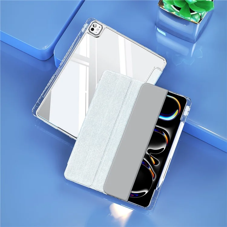 DUX DUCIS Unid Series For iPad Pro 13 (2024) Clear Tablet Case TPU+PC+PU Auto Wake / Sleep Cover with Pen Slot - Baby Blue
