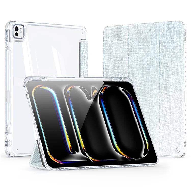 DUX DUCIS Unid Series For iPad Pro 13 (2024) Clear Tablet Case TPU+PC+PU Auto Wake / Sleep Cover with Pen Slot - Baby Blue
