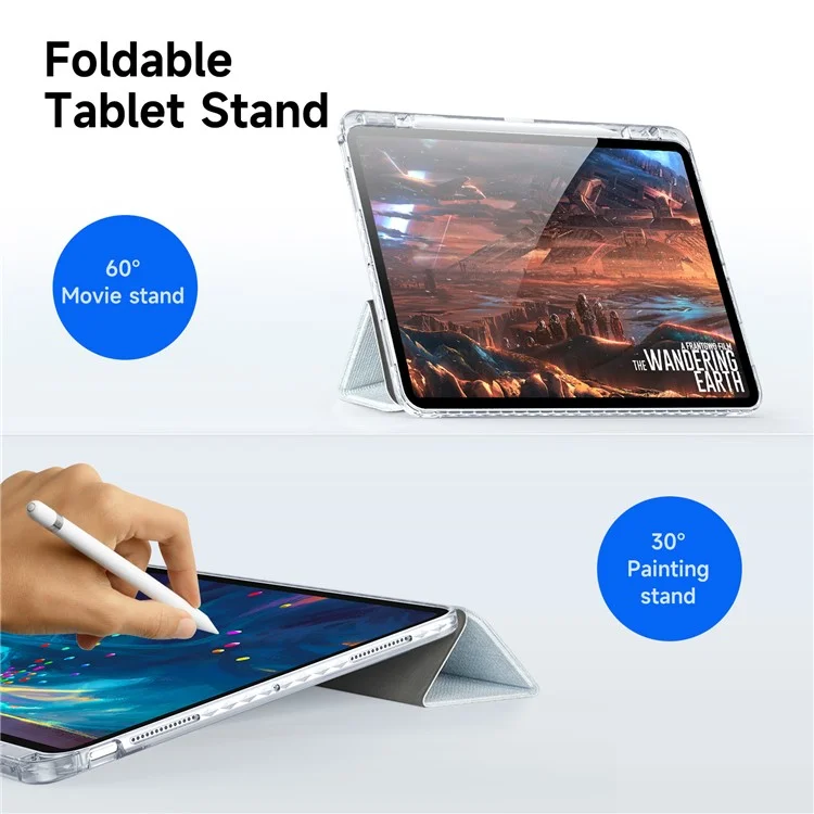 DUX DUCIS Unid Series For iPad Pro 13 (2024) Clear Tablet Case TPU+PC+PU Auto Wake / Sleep Cover with Pen Slot - Baby Blue