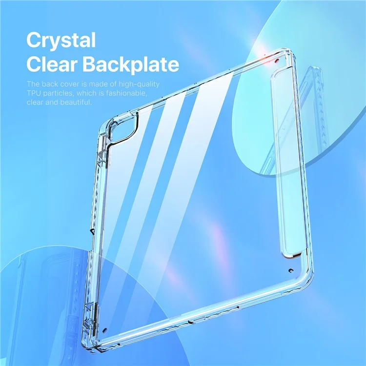 DUX DUCIS Unid Series For iPad Pro 13 (2024) Clear Tablet Case TPU+PC+PU Auto Wake / Sleep Cover with Pen Slot - Baby Blue