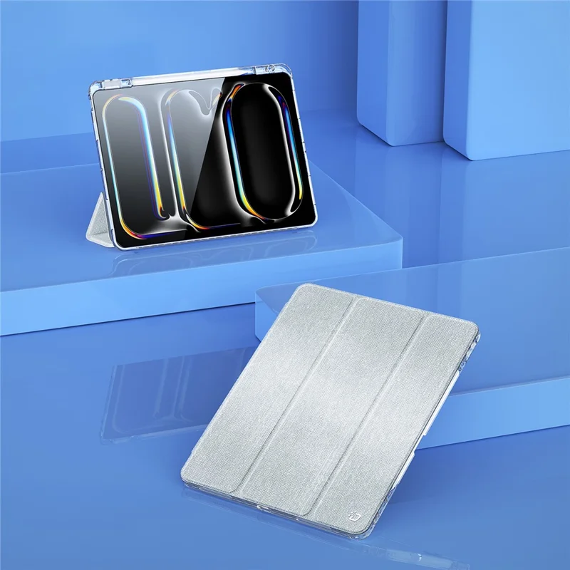 DUX DUCIS Unid Series For iPad Pro 13 (2024) Clear Tablet Case TPU+PC+PU Auto Wake / Sleep Cover with Pen Slot - Light Green