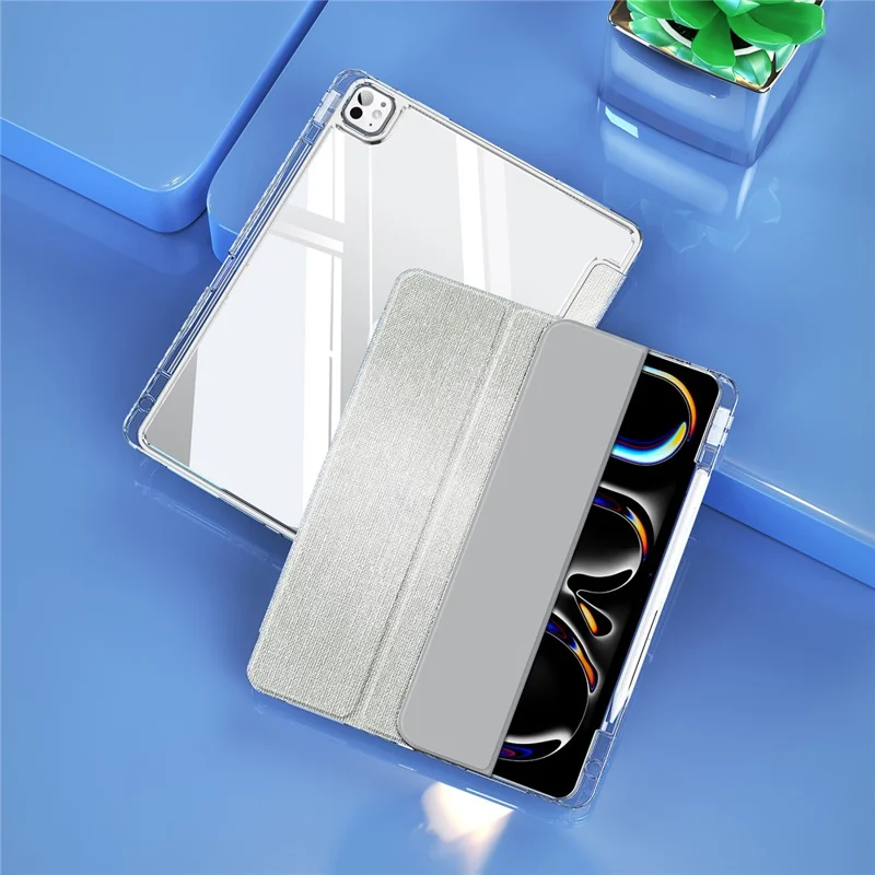 DUX DUCIS Unid Series For iPad Pro 13 (2024) Clear Tablet Case TPU+PC+PU Auto Wake / Sleep Cover with Pen Slot - Light Green