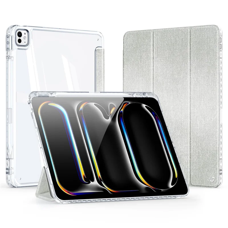 DUX DUCIS Unid Series For iPad Pro 13 (2024) Clear Tablet Case TPU+PC+PU Auto Wake / Sleep Cover with Pen Slot - Light Green