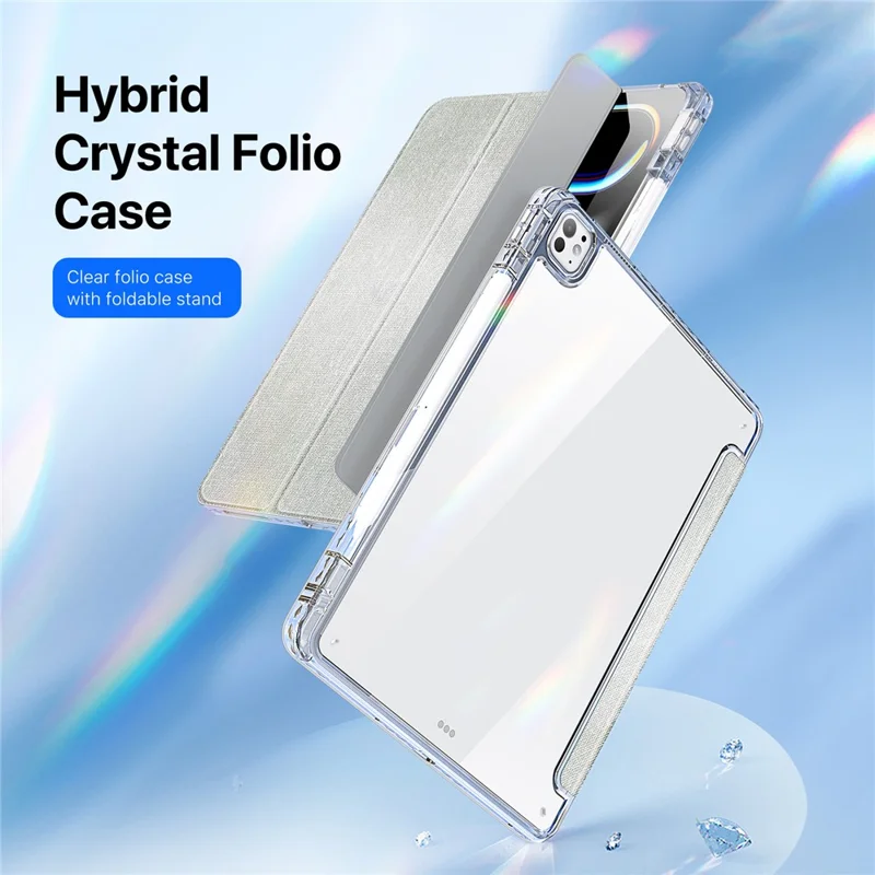 DUX DUCIS Unid Series For iPad Pro 13 (2024) Clear Tablet Case TPU+PC+PU Auto Wake / Sleep Cover with Pen Slot - Light Green