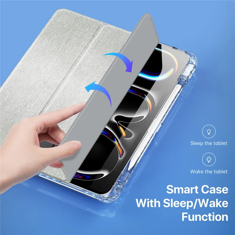 DUX DUCIS Unid Series For iPad Pro 13 (2024) Clear Tablet Case TPU+PC+PU Auto Wake / Sleep Cover with Pen Slot - Light Green