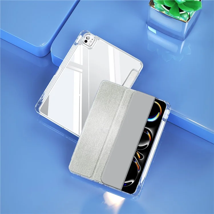DUX DUCIS Unid Series For iPad Pro 11 (2024) Clear Case TPU+PC+Leather Cover with Auto Wake / Sleep - Light Green