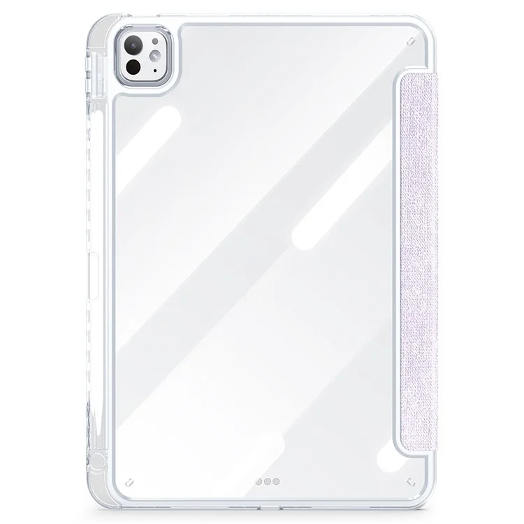 DUX DUCIS Unid Series Für iPad Pro 11 (2024) Klare Hülle TPU+PC+Leder Cover mit Automatischem Aufwachen / Schlafen - Hellviolett