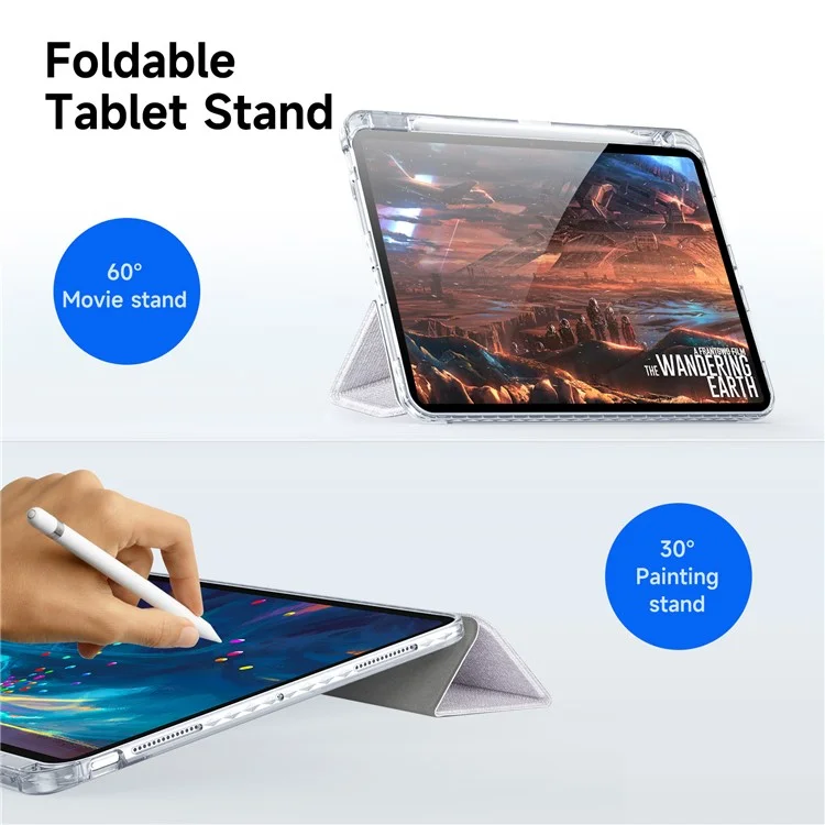 DUX DUCIS Unid Series Für iPad Pro 11 (2024) Klare Hülle TPU+PC+Leder Cover mit Automatischem Aufwachen / Schlafen - Hellviolett