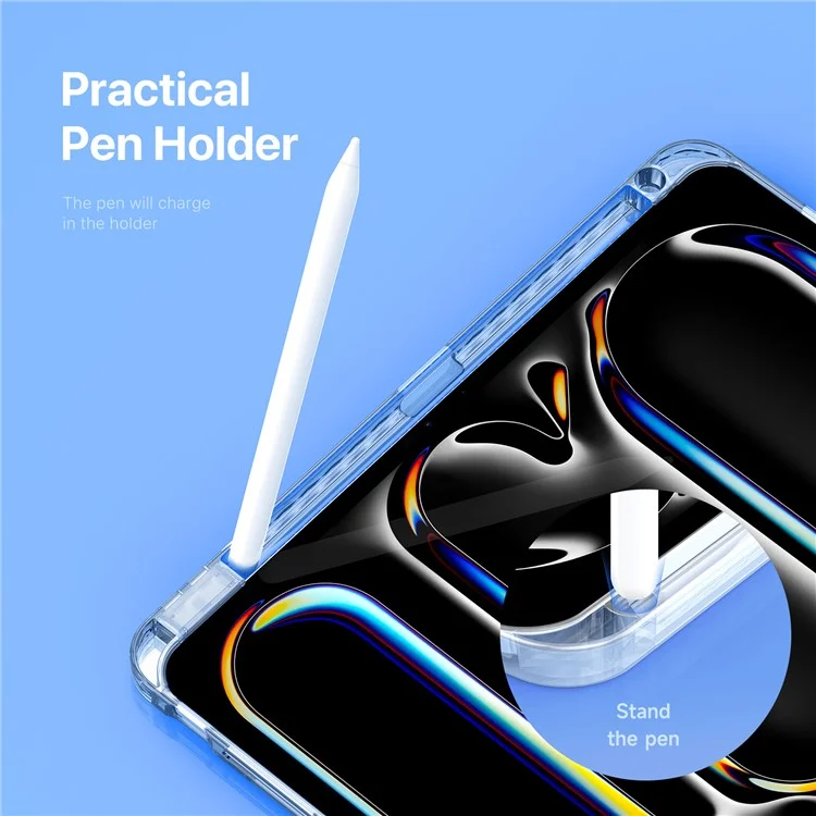 DUX DUCIS Unid Series Für iPad Pro 11 (2024) Klare Hülle TPU+PC+Leder Cover mit Automatischem Aufwachen / Schlafen - Hellviolett