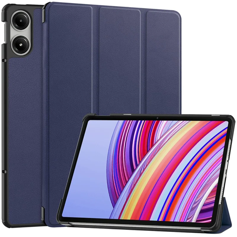 Tablet Case for Xiaomi Redmi Pad Pro/Redmi Pad Pro 5G/Poco Pad Tri-Fold Stand Leather Cover - Blue