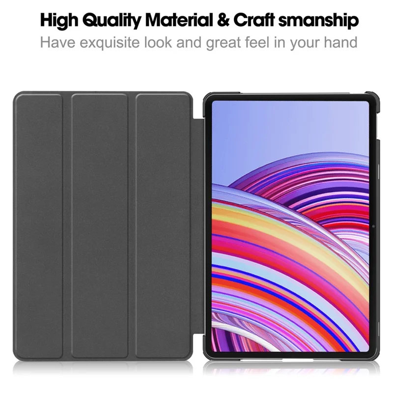 Tablet Case for Xiaomi Redmi Pad Pro/Redmi Pad Pro 5G/Poco Pad Tri-Fold Stand Leather Cover - Blue