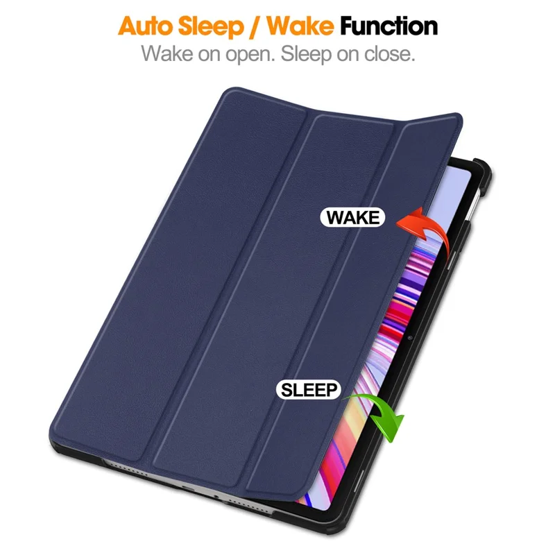 Tablet Case for Xiaomi Redmi Pad Pro/Redmi Pad Pro 5G/Poco Pad Tri-Fold Stand Leather Cover - Blue