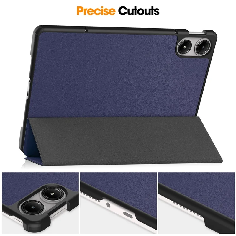 Tablet Case for Xiaomi Redmi Pad Pro/Redmi Pad Pro 5G/Poco Pad Tri-Fold Stand Leather Cover - Blue