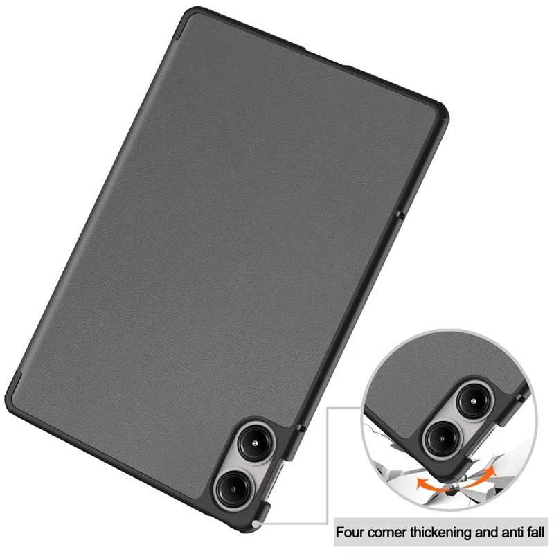 Tablet Hülle für Xiaomi Redmi Pad Pro/Redmi Pad Pro 5G/Poco Pad Dreifach-Ständer Lederhülle - Grau