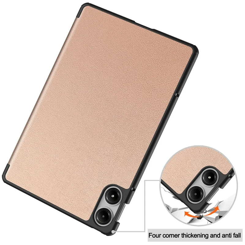 Tablet Case for Xiaomi Redmi Pad Pro/Redmi Pad Pro 5G/Poco Pad Tri-Fold Stand Leather Cover - Rose Gold
