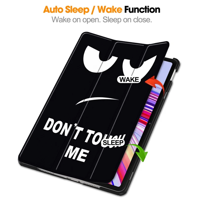 Tablet Case for Xiaomi Redmi Pad Pro/Pad Pro 5G/Xiaomi Poco Pad 4G Auto Wake/Sleep Trifold Stand Pattern Printed Leather Cover - Don't Touch Me