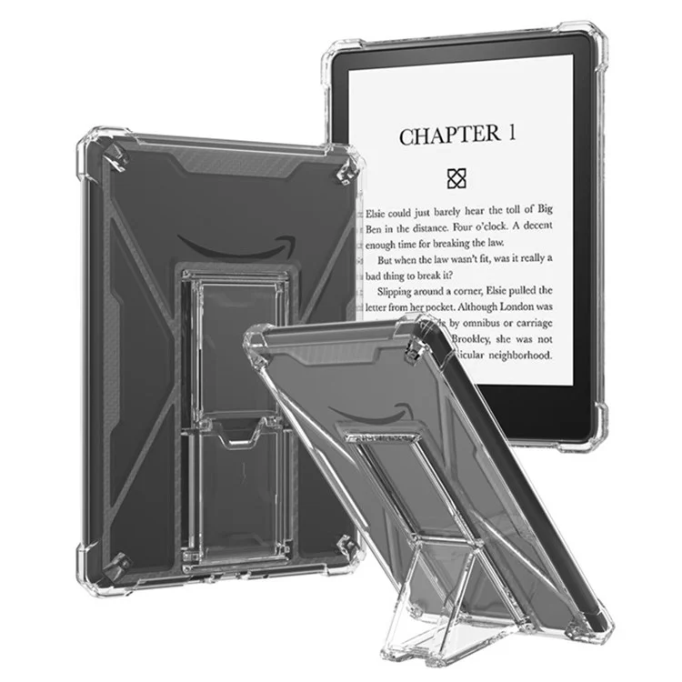 Für Amazon Kindle Paperwhite 5 (2021) stoßfeste TPU-Hülle mit PC-Ständer zum freien Händen