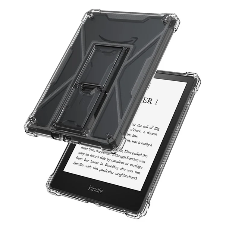 Für Amazon Kindle Paperwhite 5 (2021) stoßfeste TPU-Hülle mit PC-Ständer zum freien Händen