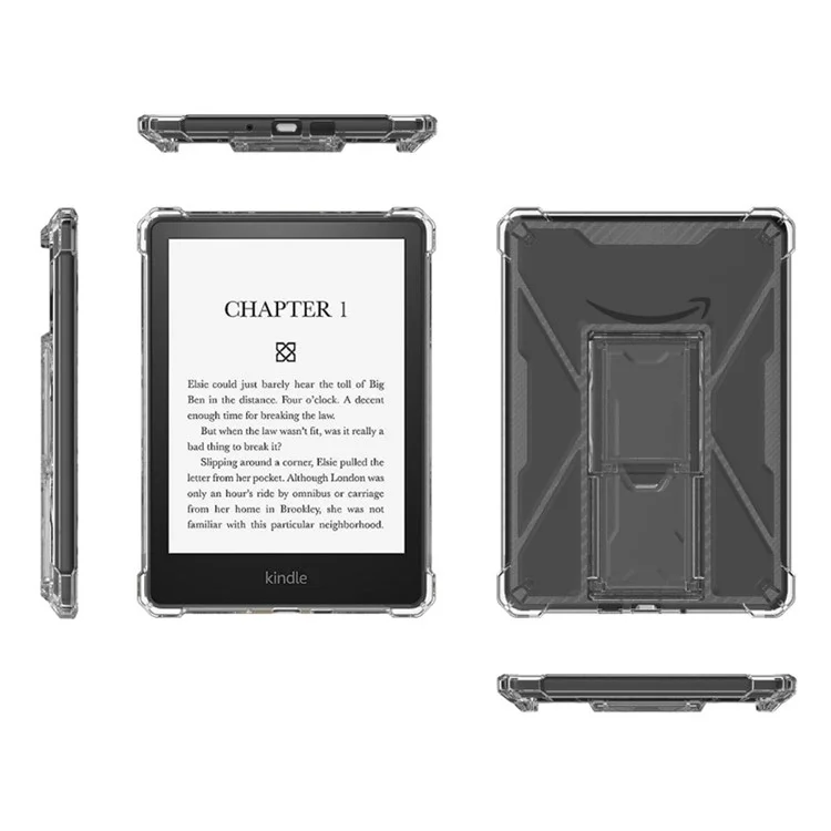 Für Amazon Kindle Paperwhite 5 (2021) stoßfeste TPU-Hülle mit PC-Ständer zum freien Händen