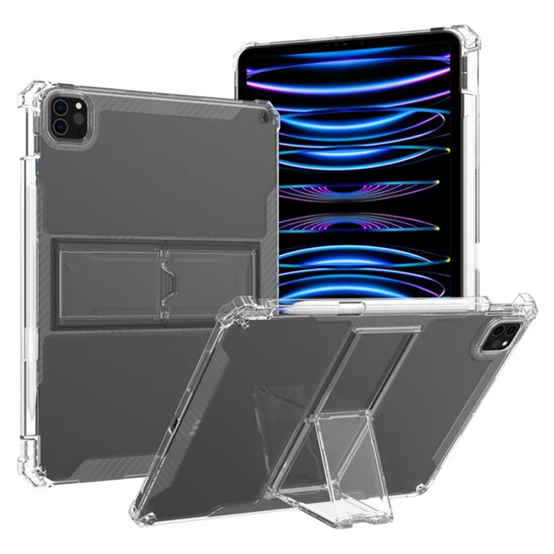 Pour iPad Pro 12.9 (2022) / (2021) / (2020) / (2018) Étui antichoc en PC avec support Kickstand Housse de tablette TPU