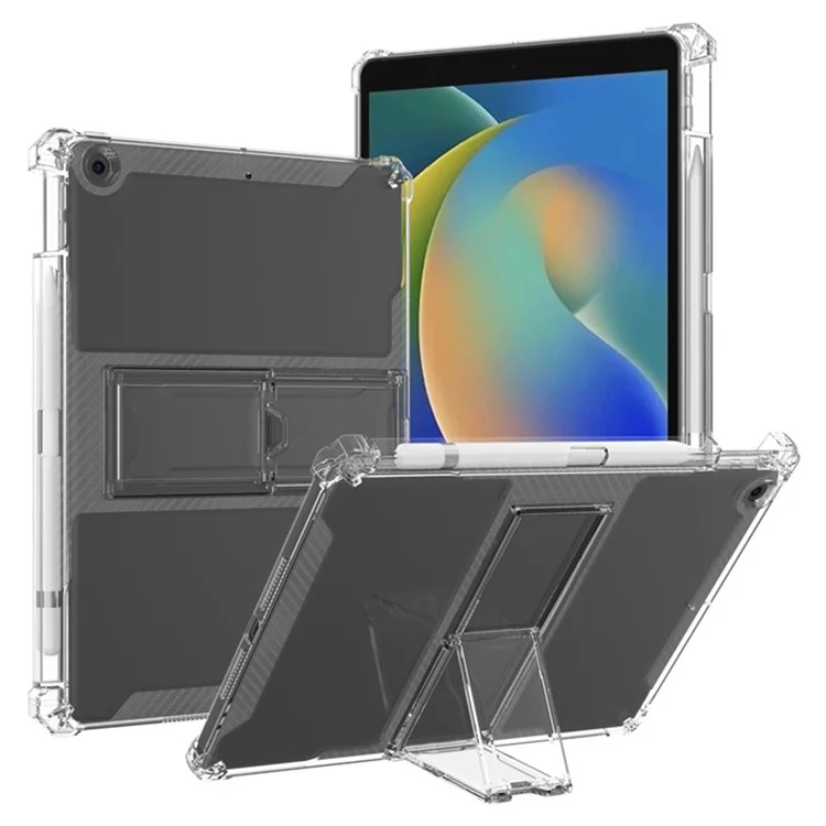 Per iPad 10.2 (2021) / (2019) / (2020) Case Airbag Corner Tablet TPU Cover con PC Kickstand
