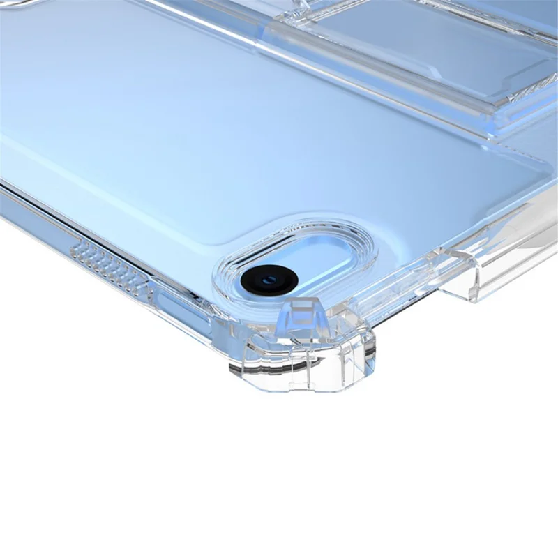 For iPad (2025) / 10.9 (2022) Tablet Case Clear TPU Airbag Corners Drop Protection Cover with PC Kickstand