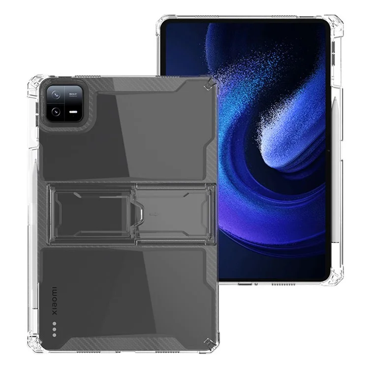 Capa para Tablet Xiaomi Pad 6 / Pad 6 Pro, Caixa de PC com Suporte, Airbag nos Cantos, Capa Protetora Anti-Queda de TPU