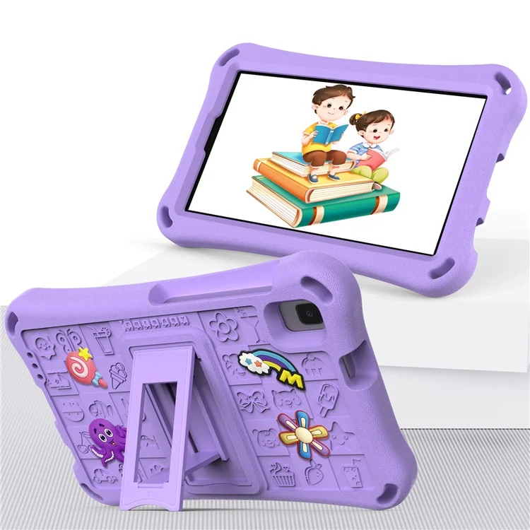 Für Samsung Galaxy Tab A9 / Tab A7 Lite 8,7-Zoll / Tab A 8,0 (2019) Tablet-Hülle mit Ständer, EVA-Abdeckung mit Schultergurt - Hellviolett