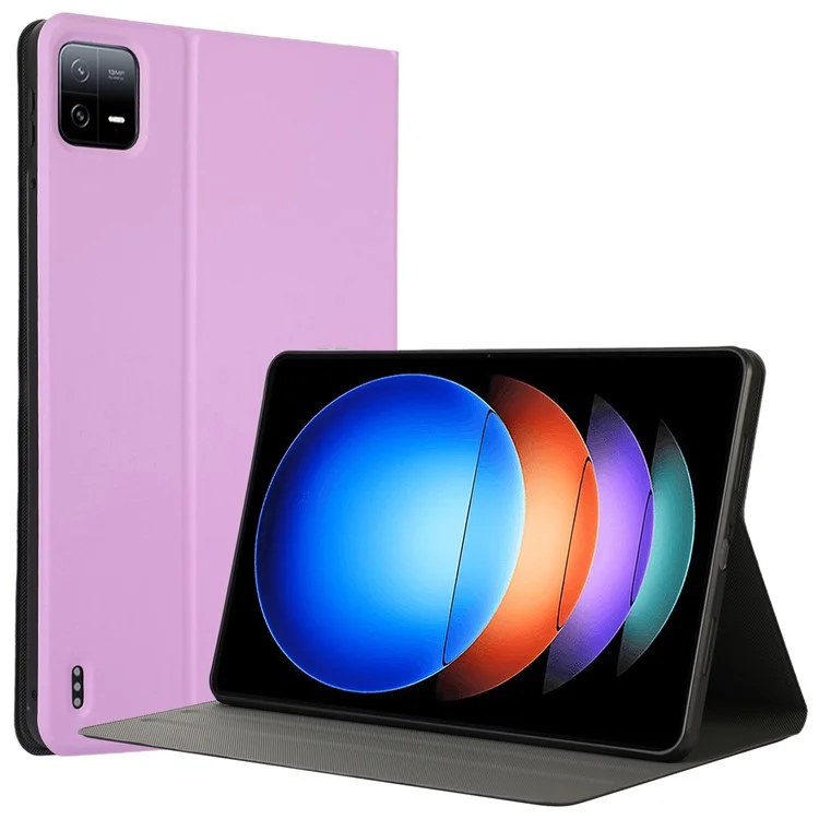 Pour Xiaomi Pad 6S Pro 12.4 Étui de Tablette Anti-Drop Flip Cover en Cuir PU - Violet