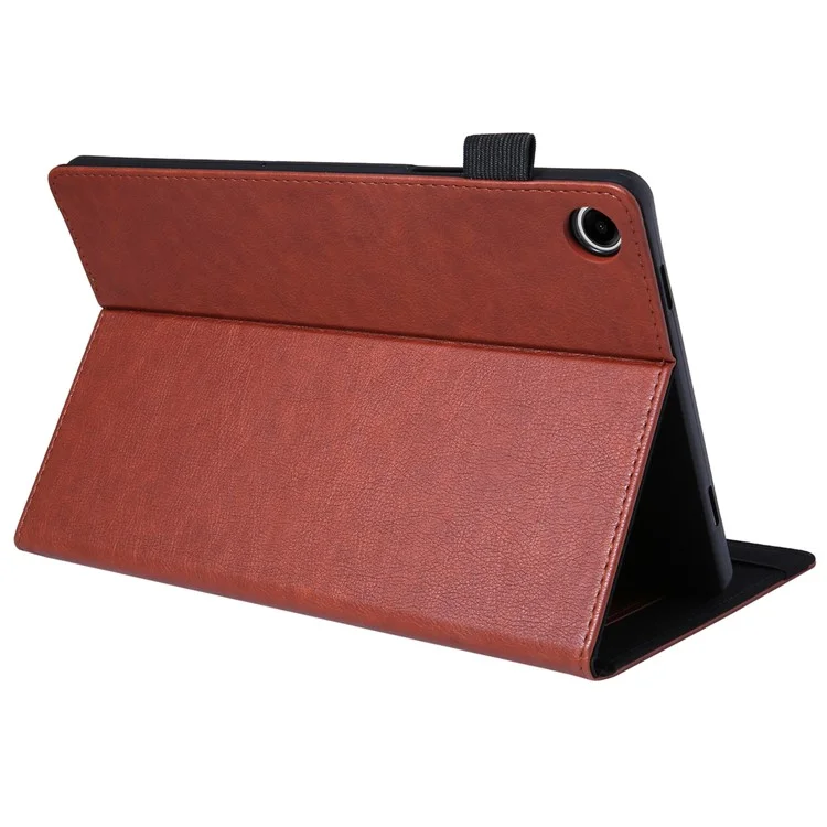 For Samsung Galaxy Tab A9+ X210 Case Card Slots PU Leather Flip Stand Tablet Cover - Brown