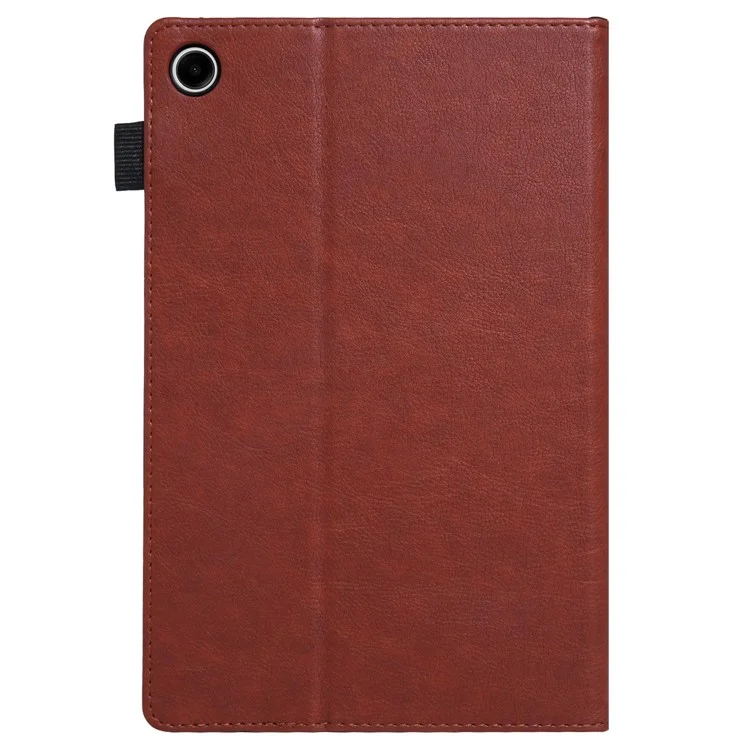 For Samsung Galaxy Tab A9+ X210 Case Card Slots PU Leather Flip Stand Tablet Cover - Brown