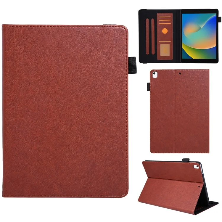 Für iPad 10.2 (2021) / (2020) / (2019) / iPad Air 10.5 Zoll (2019) / Pro 10.5 Zoll (2017) Hülle Kartenfächer Leder Tablet Cover - Braun