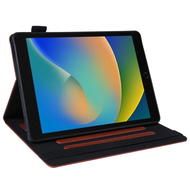 Für iPad 10.2 (2021) / (2020) / (2019) / iPad Air 10.5 Zoll (2019) / Pro 10.5 Zoll (2017) Hülle Kartenfächer Leder Tablet Cover - Braun
