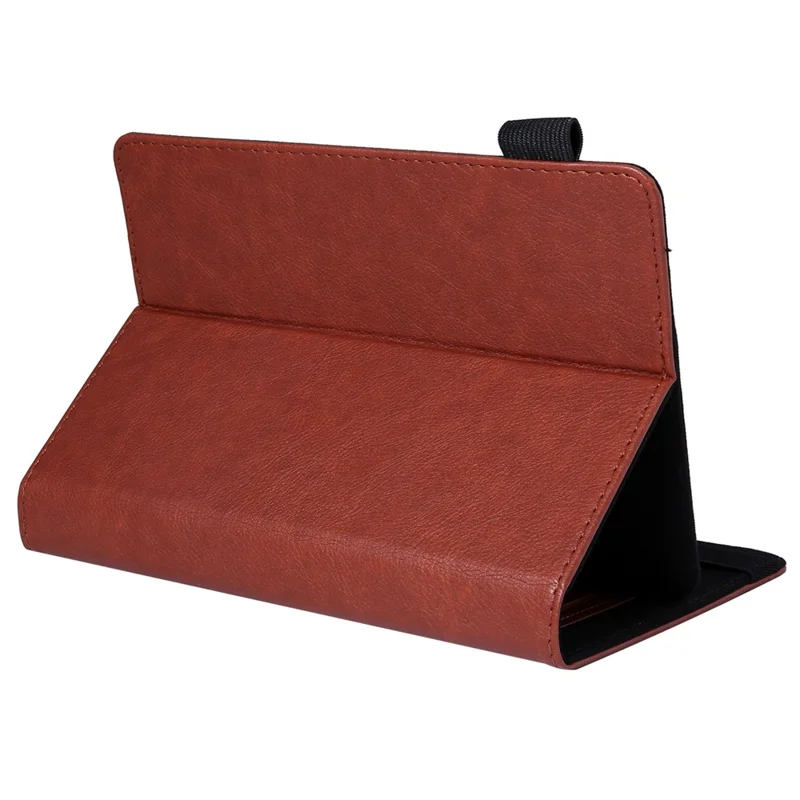 10-inch Tablet Case Card Slots PU Leather Flip Cover with Folding Stand - Brown