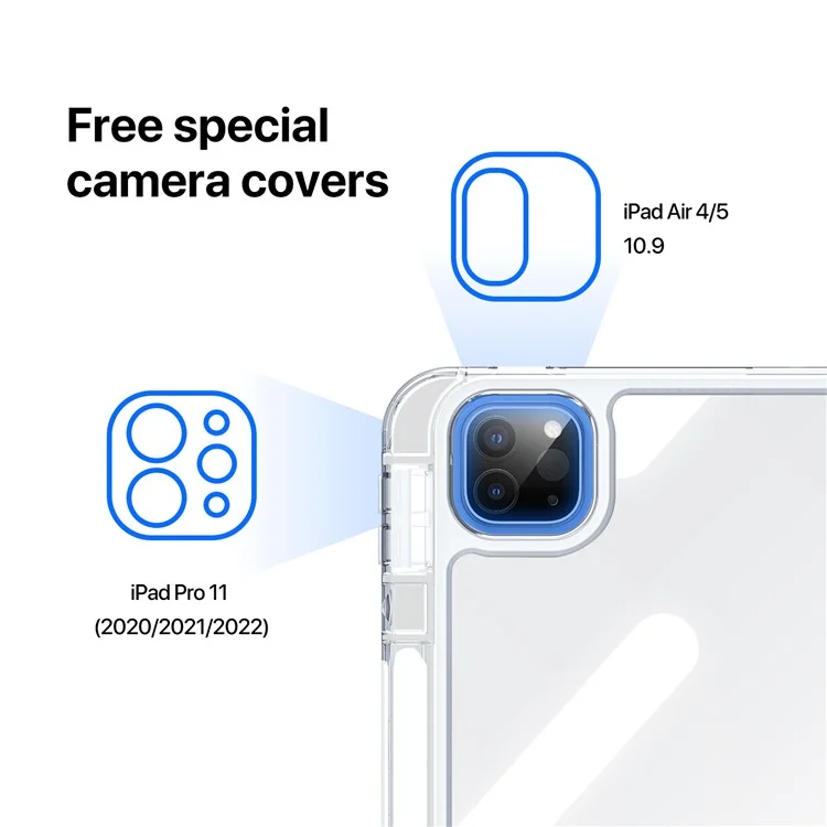 DUX DUCIS Unid Series For iPad Pro 11 (2020) (2021) (2022) / Air 11 (2025) / (2024) / Air (2022) / (2020) Case Clear Leather Cover - Black