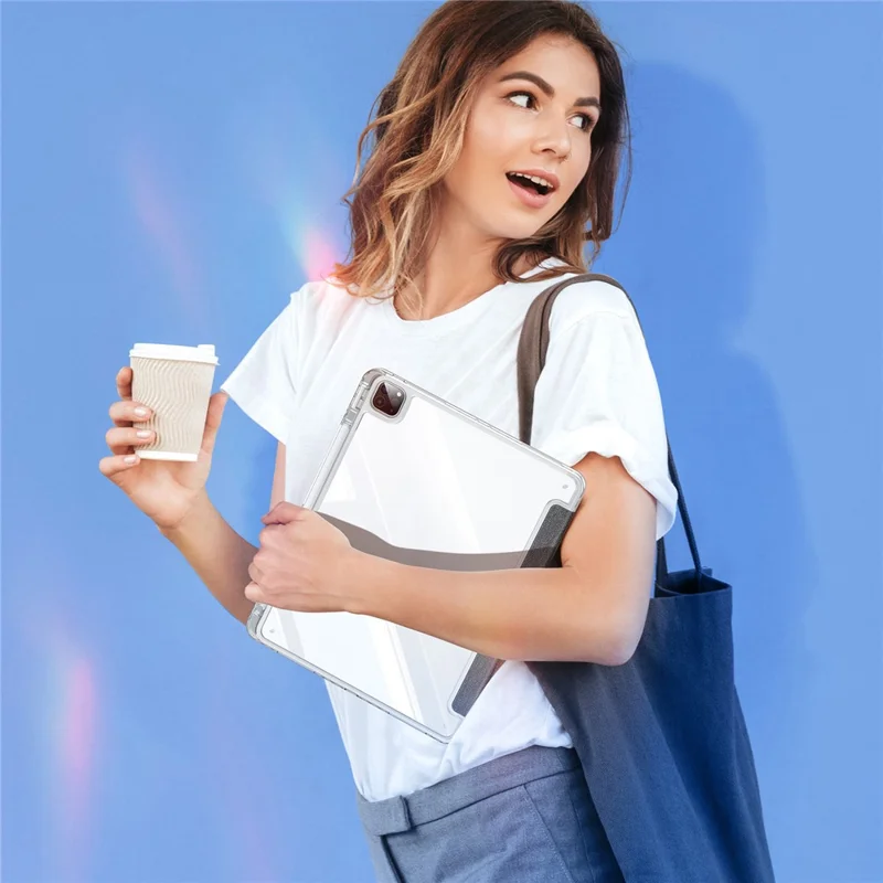 DUX DUCIS Unid Series For iPad Pro 12.9-inch (2018) (2020) (2021) (2022) TPU+PC+Leather Tablet Case with Auto Wake / Sleep - Black