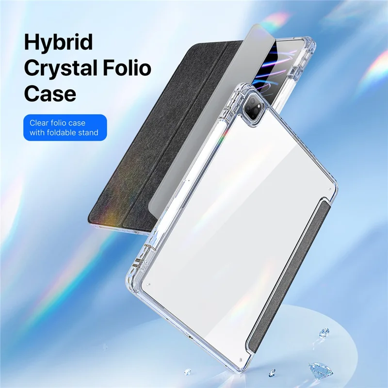 DUX DUCIS Unid Series For iPad Pro 12.9-inch (2018) (2020) (2021) (2022) TPU+PC+Leather Tablet Case with Auto Wake / Sleep - Black