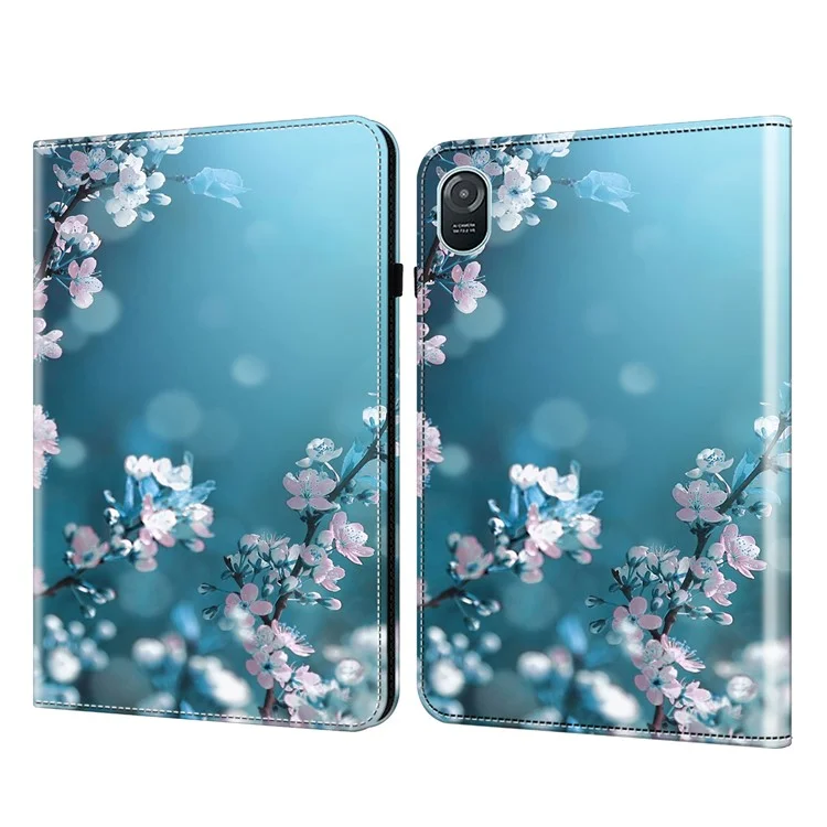 Capa For Honor Pad 8 em Couro PU com Padrão de Visão, Slots para Cartões e Suporte para Tablet - Flor de Pêssego