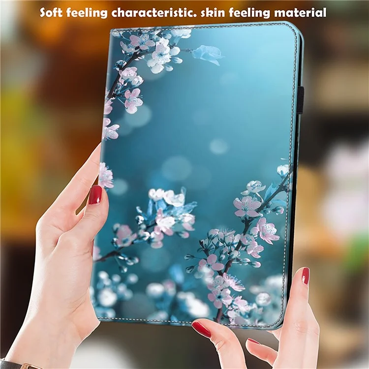 Capa For Honor Pad 8 em Couro PU com Padrão de Visão, Slots para Cartões e Suporte para Tablet - Flor de Pêssego