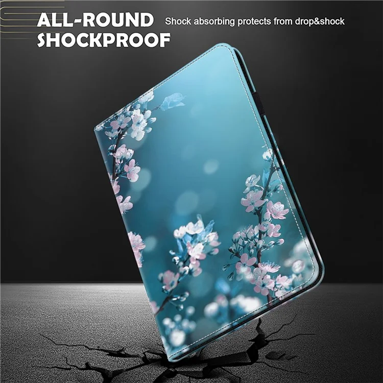 Capa For Honor Pad 8 em Couro PU com Padrão de Visão, Slots para Cartões e Suporte para Tablet - Flor de Pêssego