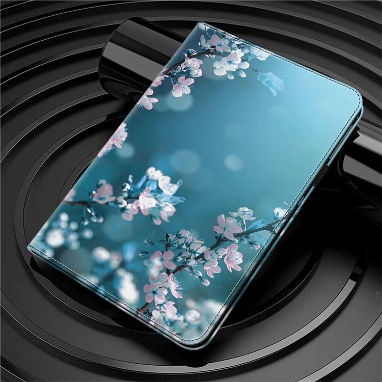 Capa For Honor Pad 8 em Couro PU com Padrão de Visão, Slots para Cartões e Suporte para Tablet - Flor de Pêssego