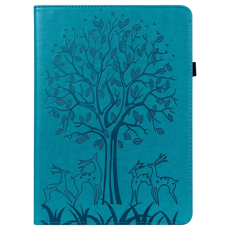 For Honor Pad 8 Case PU Leather Tree Deer Pattern Tablet Cover with Card Slots - Blue