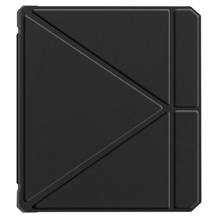 Für Kobo Libra 2 N418 Hülle Soft TPU+PU Leder Tablet Cover mit Origami-Ständer - Schwarz